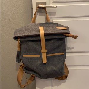 Sherpani wool felt backpack with leather trim